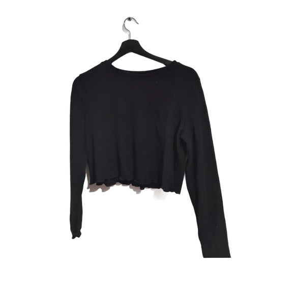Black shein long sleeve crop top - Picture 1 of 4